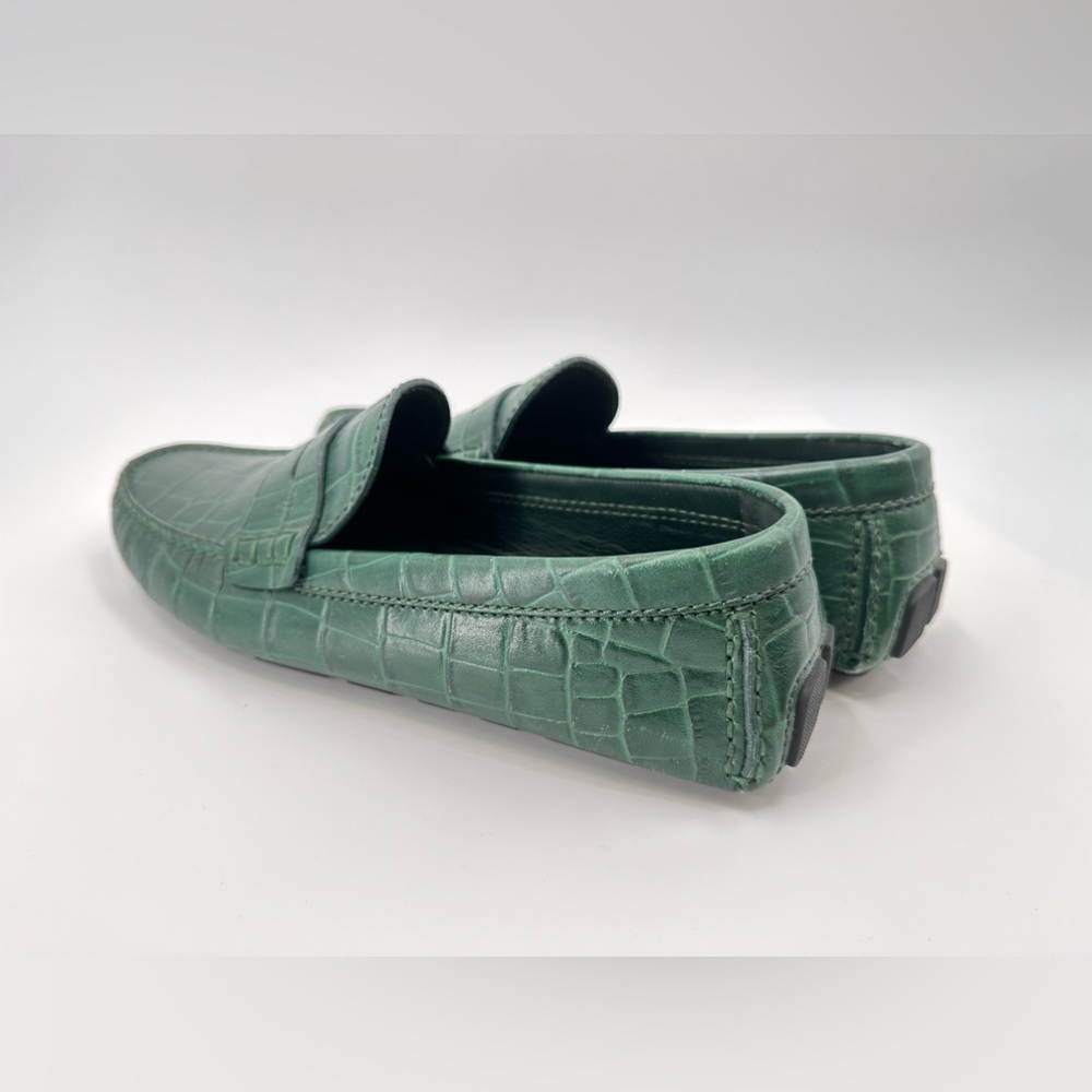 Louis Vuitton Green Leather Animal Print Drivers Size 11 USA/10 EU - Picture 8 of 16